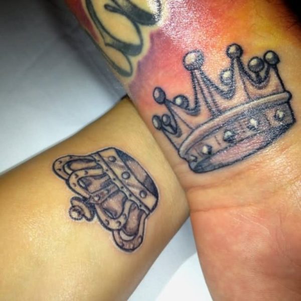 King And Queen Crown Tattoo on Wrist
