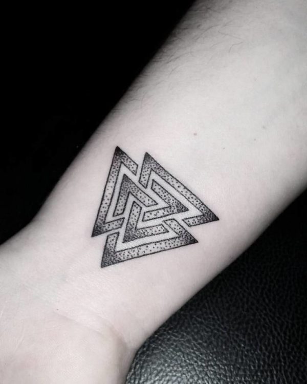 Knot Geometric Tattoo On Wrist
