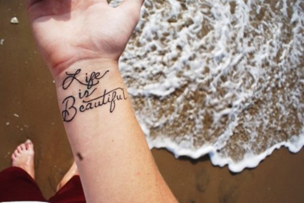 Life Is Beautiful Word Tattoo 