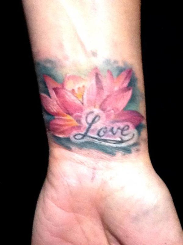 Lily Flower And Love Tattoo