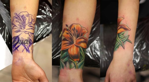 Lily Flower Tattoo On Wrist
