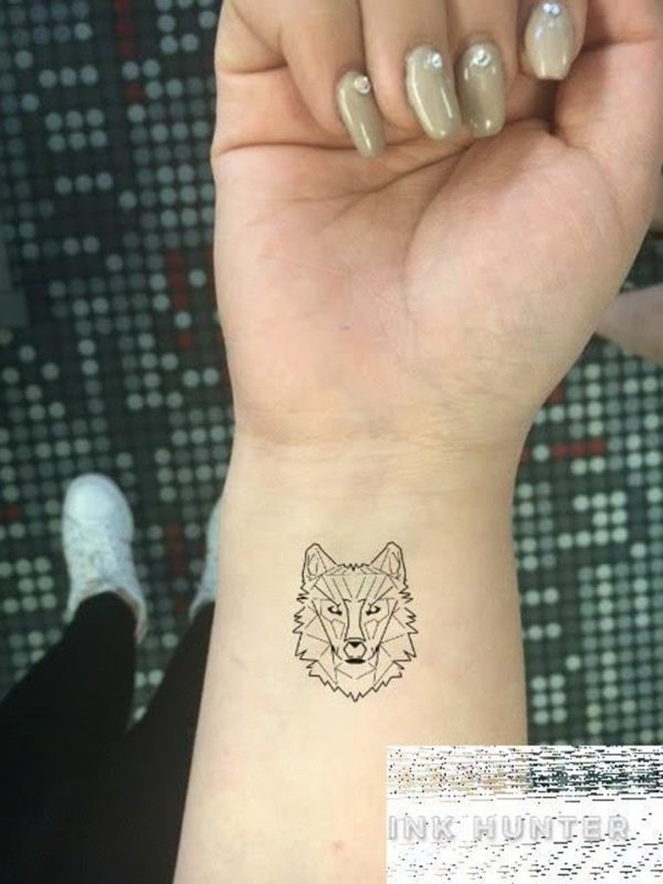 Lion Geometric Tattoo On Wrist