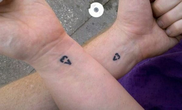 Little Couple Heart Tattoo