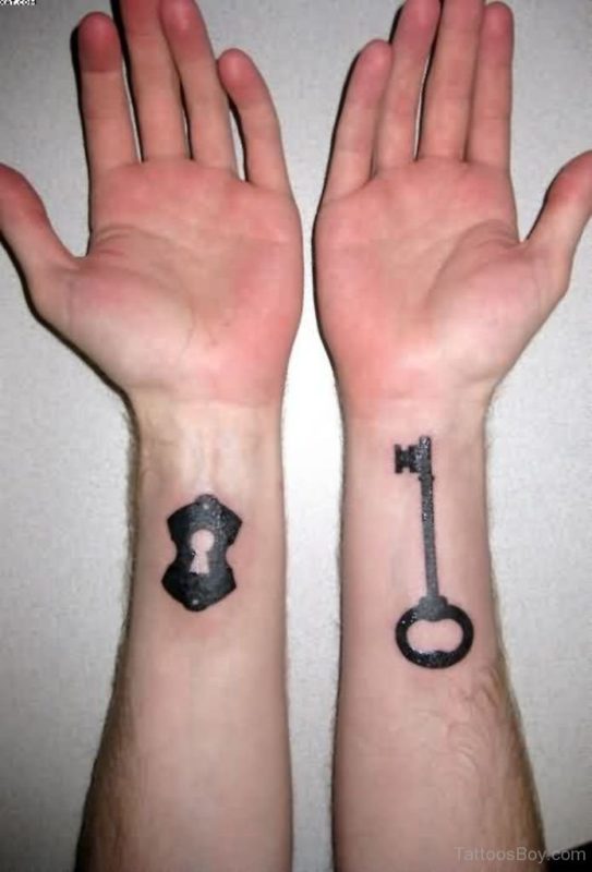 Lock And Key Tattoo On Wrist