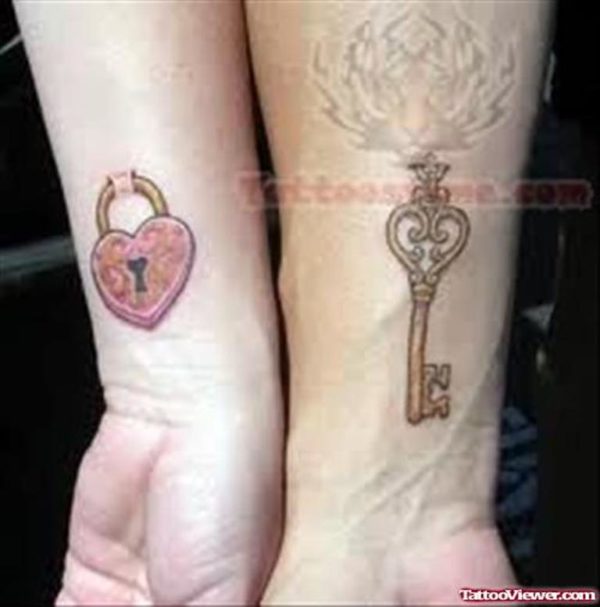 Lock And Key Tattoo On Wrist