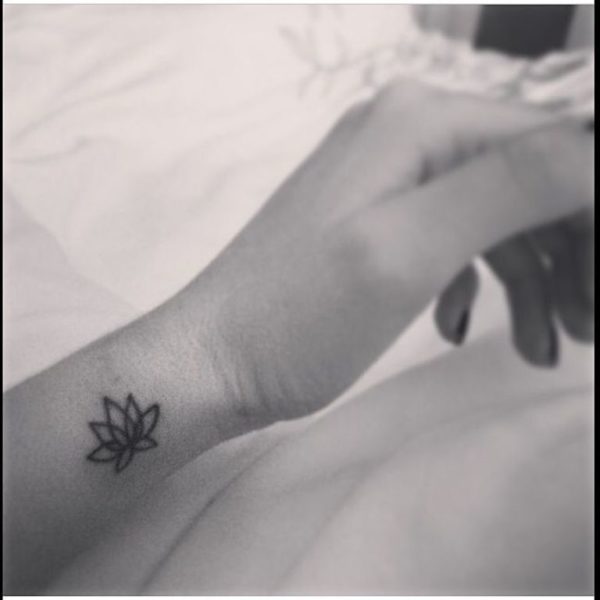 Lotus Flower Small Wrist Tattoo