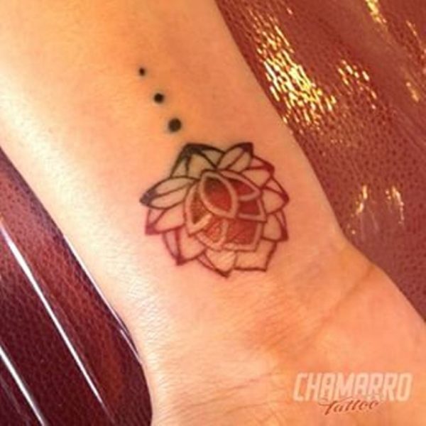 Lotus Tattoo Design On wrist