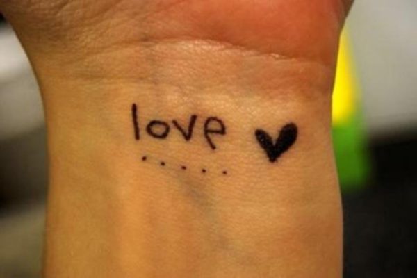 Love Heart Tattoo On Wrist