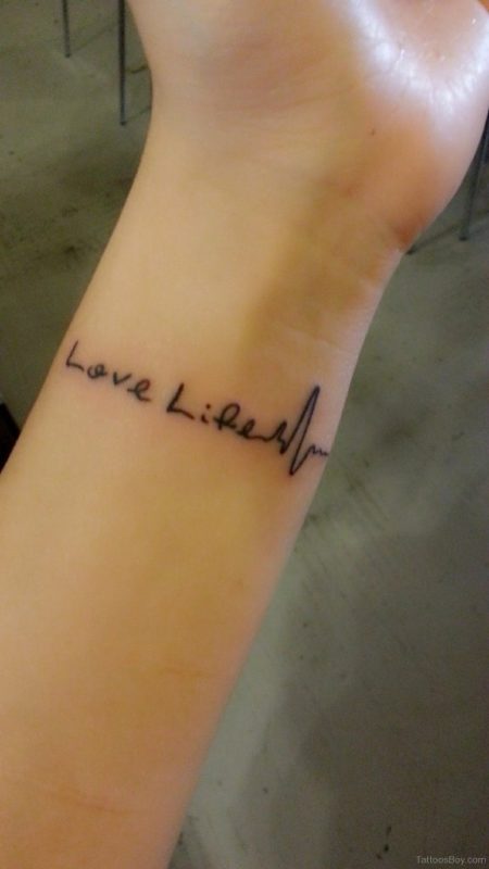 Love Life Word Tattoo On Wrist