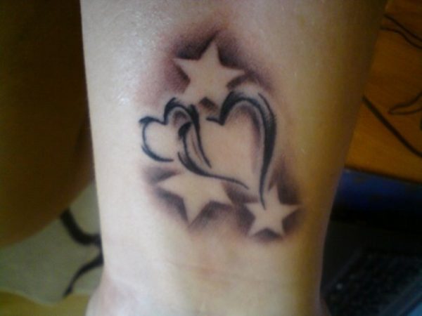 Love Stars Tattoo On Wrist