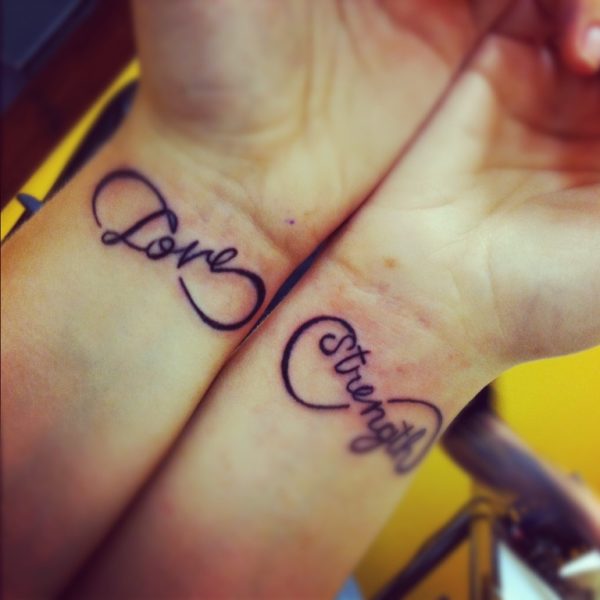 Love Strength Word Tattoo