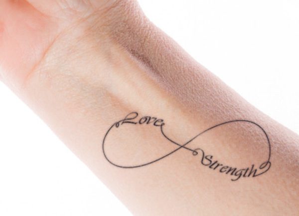 Love Strength Wrist Tattoo