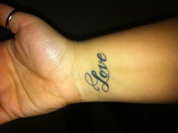 Love Tattoo On Wrist