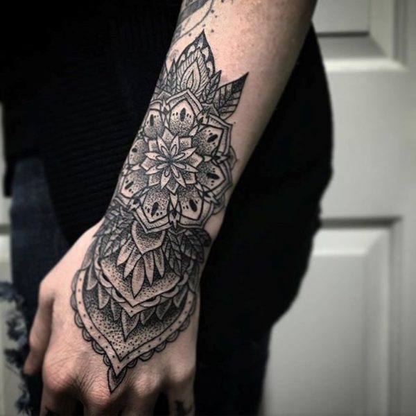 Mandala Flower Tattoo On Wrist