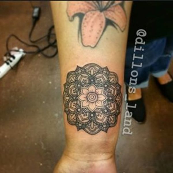Mandala Tattoo Design On Wrist'