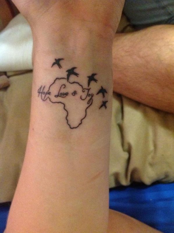 Map And Birds Tattoo
