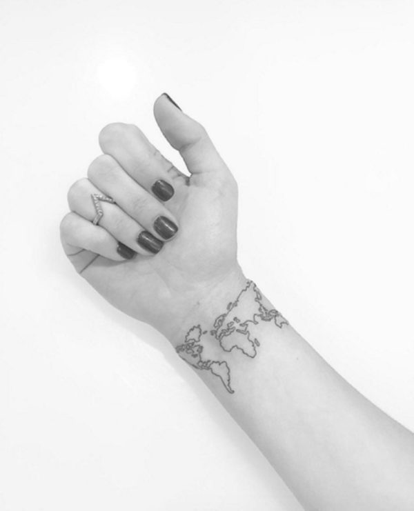 Map Tattoo On Wrist