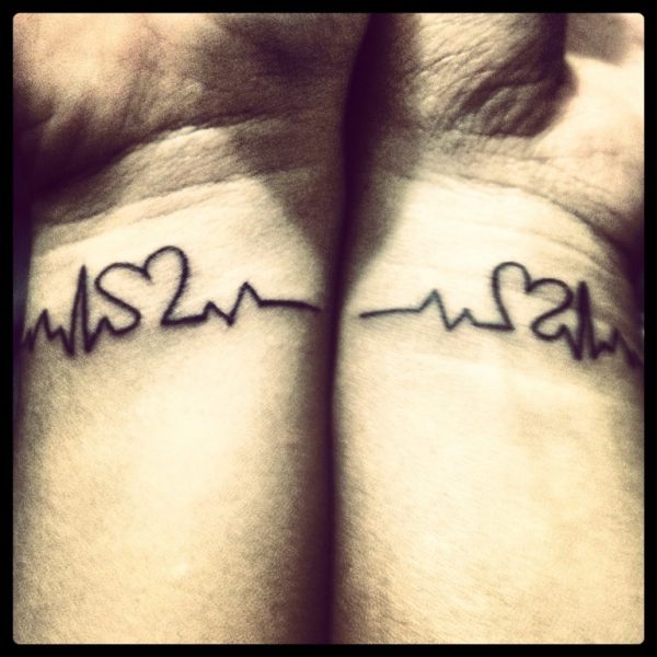 Matching Heartbeat Tattoo