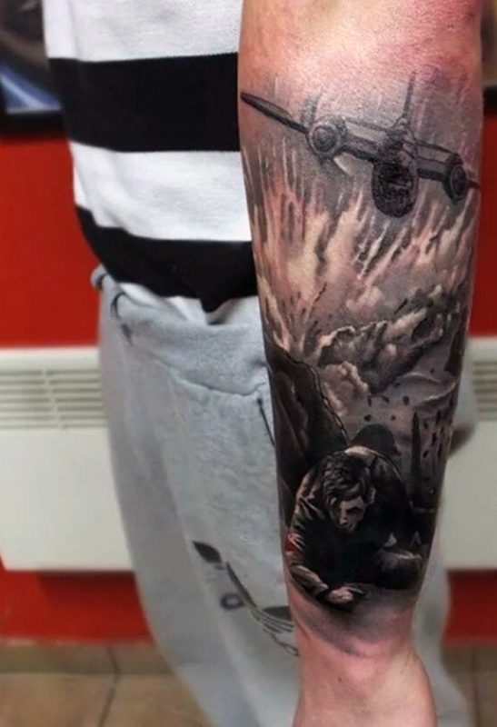 Military Men Tattoo On Wrist