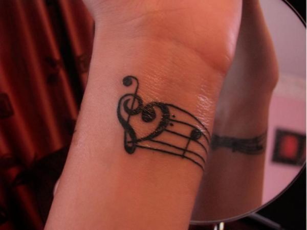Music And Heart Tattoo