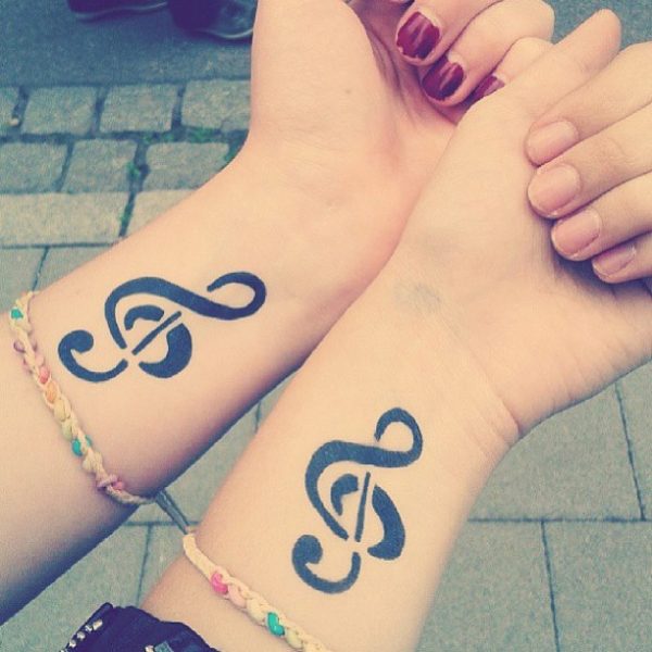 Music Notes Matching Tattoo