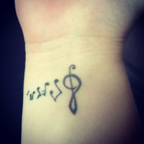 Music Notes Tattoo On Wrist