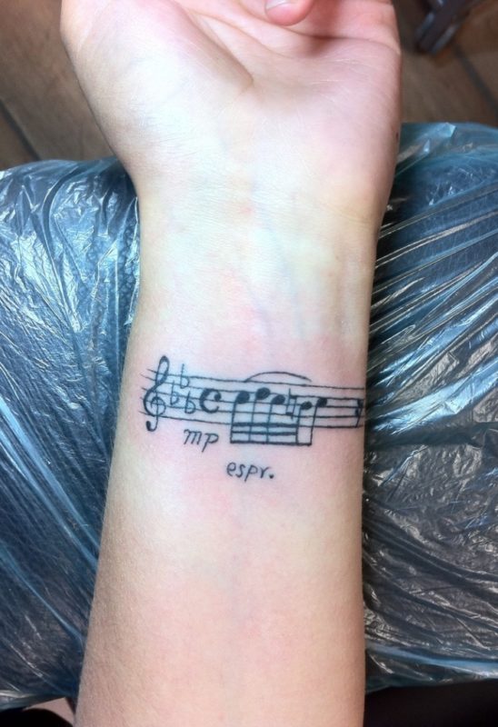 Music Tattoo Design On Wrist 