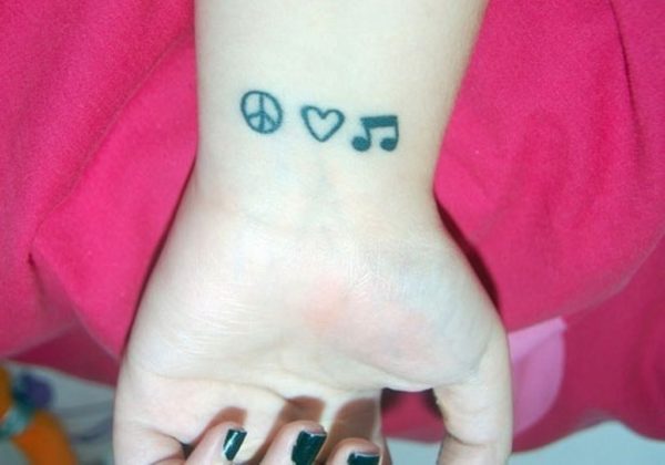 Music Word And Peace Tattoo
