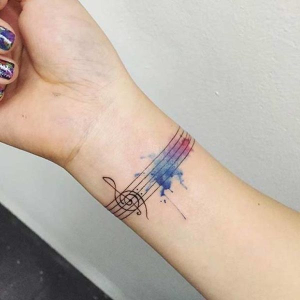 Music Words Tattoo On Wrist