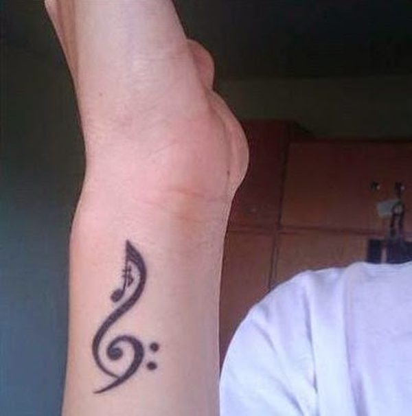 Music Words Tattoo On Wrist