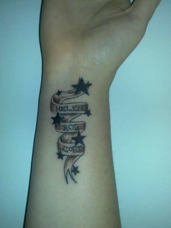 Name And Star Tattoo