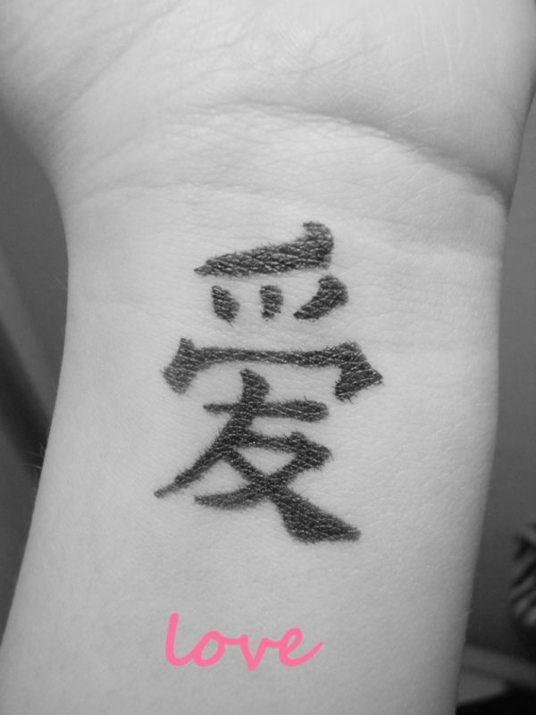 Nice Chinese Word Tattoo On Wrist
