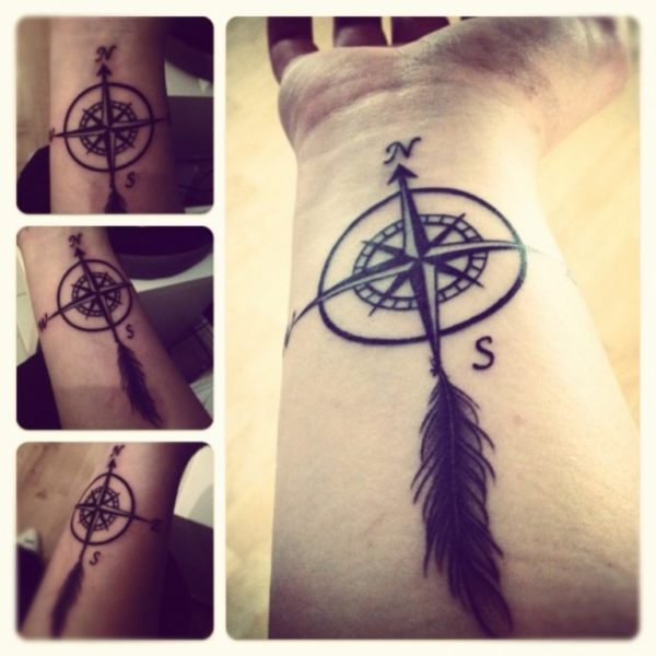 Nice Compass Tattoo Design