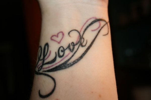 Nice Love Tattoo On Wrist