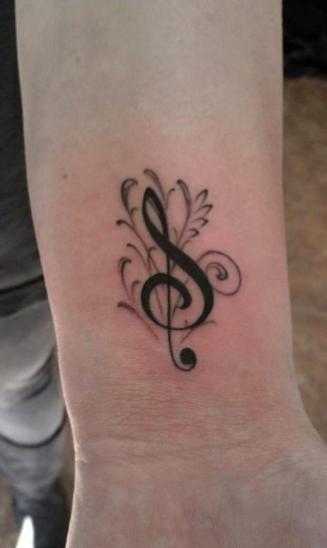 Nice Music Note Tattoo On Wrist