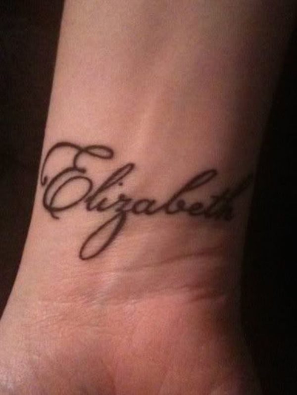 Nice Name Tattoo Design On Wrist