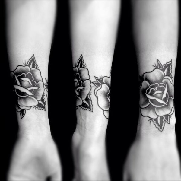 Nice Rose Flower Tattoo On Wrist