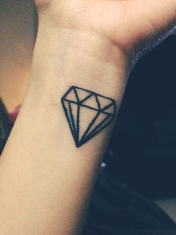 Outline Diamond Tattoo