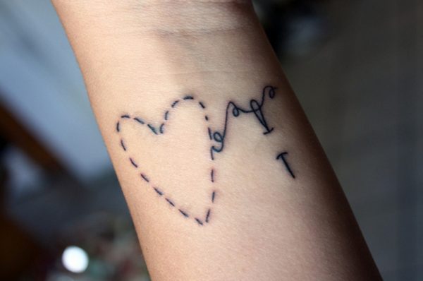 Outline Heart Tattoo
