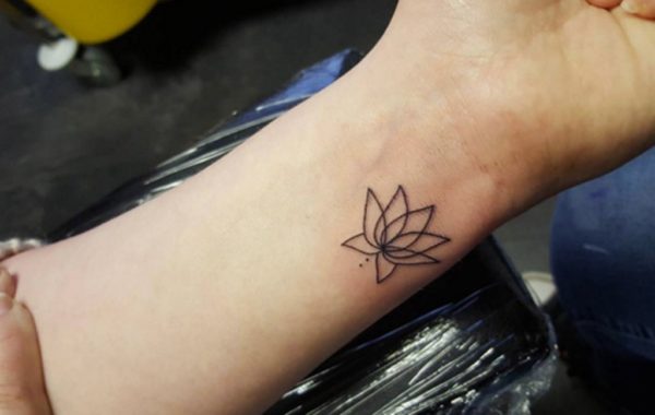 Outline Lotus Tattoo