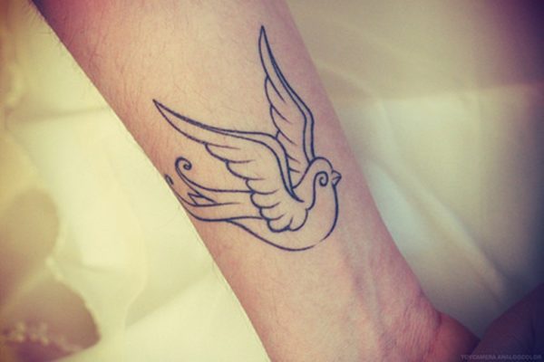 Outline Swallow Tattoo