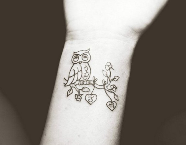 Owl Tattoo on Wrist