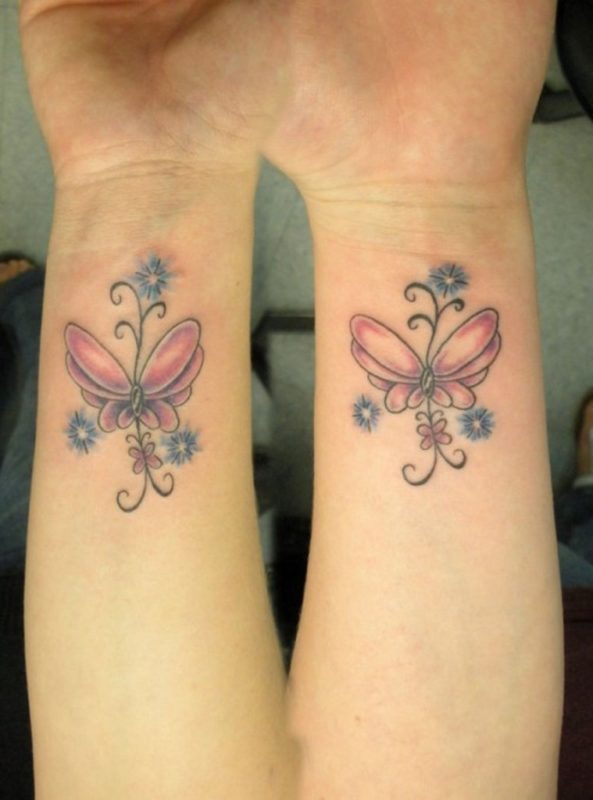 Pink Butterfly Tattoo