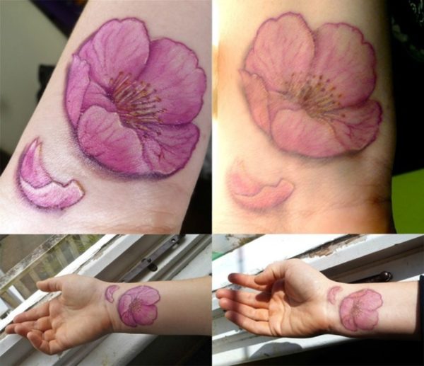 Pink Flower Tattoo 