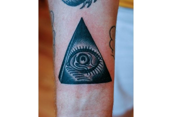 Pyramid Eye Tattoo On Wrist