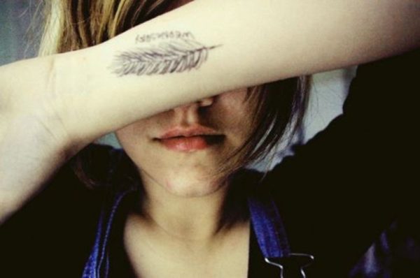Popular Feather Tattoo For Girls