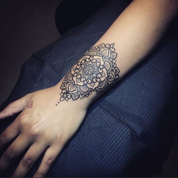 Pretty Mandala Tattoo On Wrist