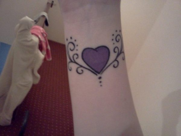 Purple Design Heart Tattoo