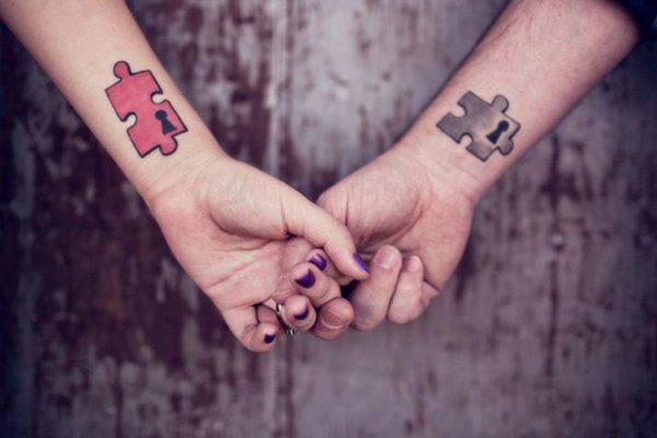 Puzzle Piece Matching Tattoos