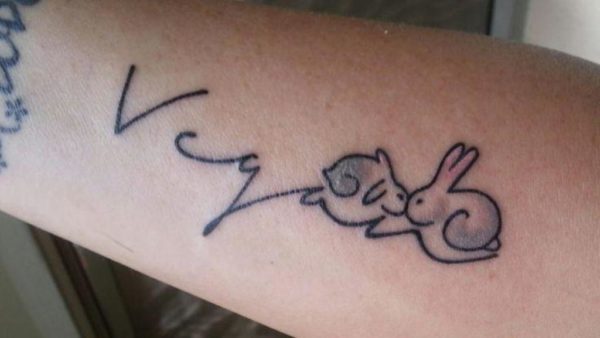 Rabbits Vegan Wrist Tattoo